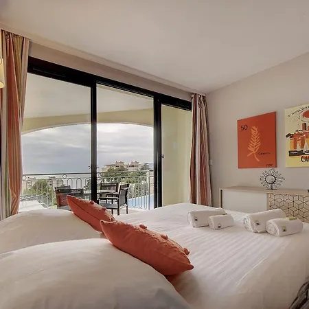 Immogroom - 2 Sea View - Swimming Pool - Terrace - Parking - Ac 公寓 戛纳